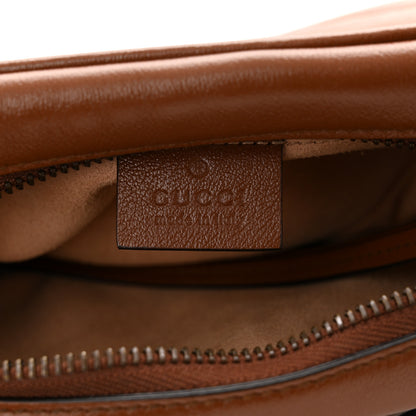 Gucci Glazed Calfskin Matelasse Diagonal Mini GG Marmont Chain Shoulder Bag Cuir 6 of 10