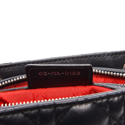Christian Dior Lambskin Cannage Medium Lady Dior Black 13 of 16