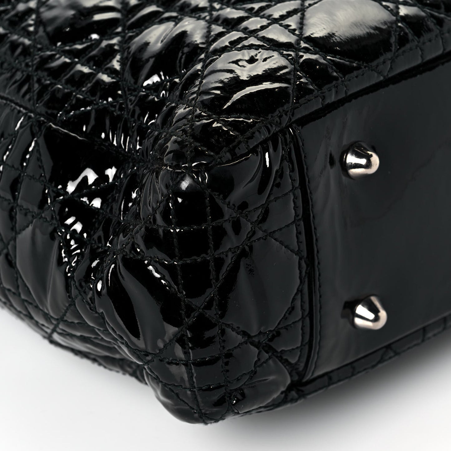 Patent Cannage Dior Soft Shopping Tote Black