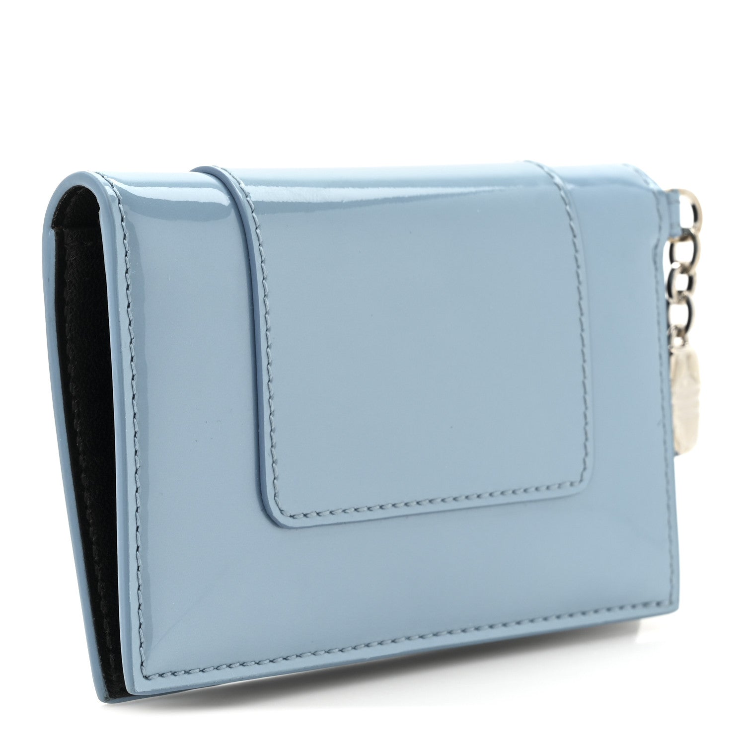 Bulgari Patent Calfskin Serpenti Forever Card Case Blue 3 of 7