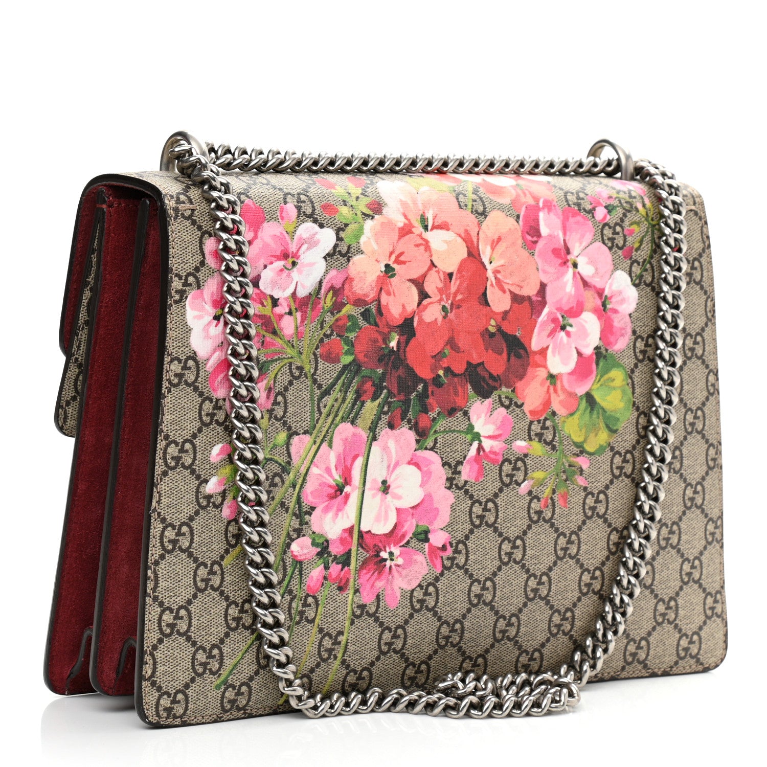 Gucci GG Supreme Monogram Blooms Medium Dionysus Shoulder Bag Beige Multicolor Dry Rose 3 of 10