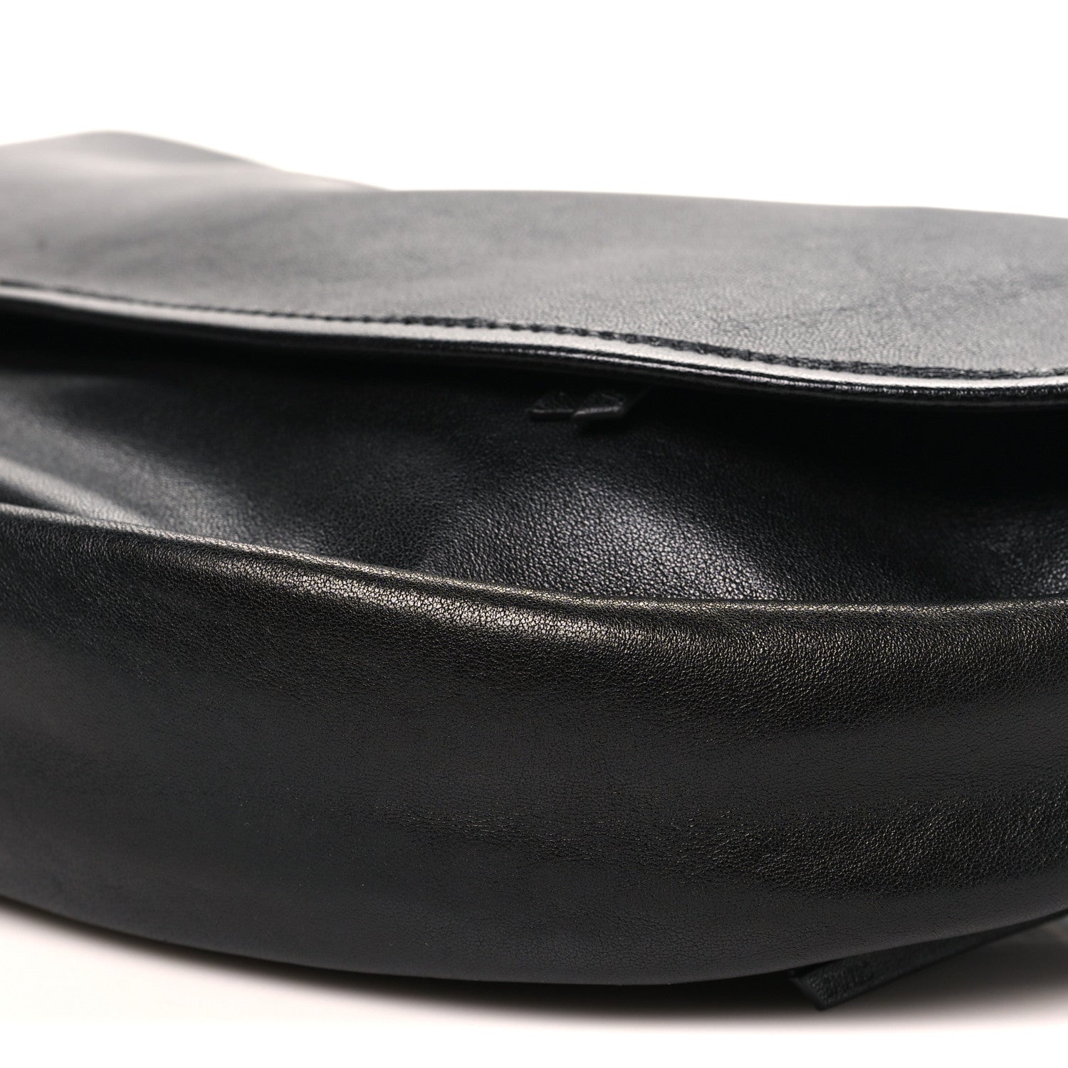 Celine Shiny Lambskin Soft Triomphe Half Moon Bag Black 9 of 9