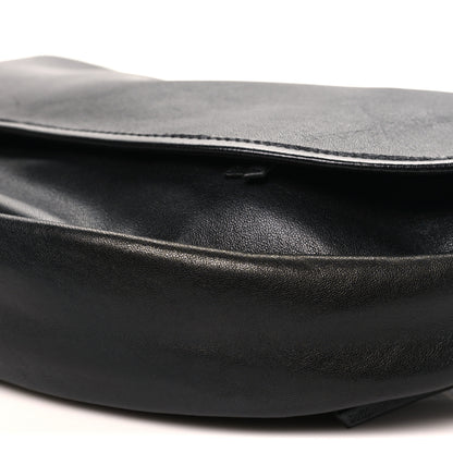 Celine Shiny Lambskin Soft Triomphe Half Moon Bag Black 9 of 9