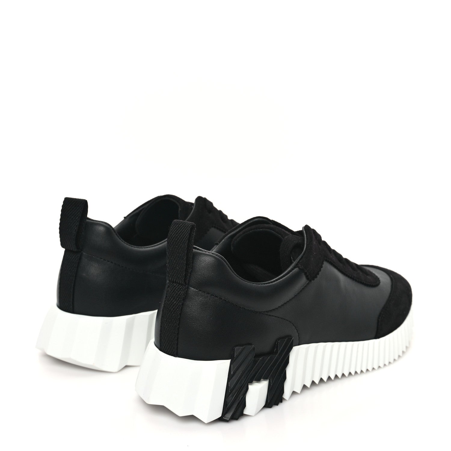 Hermes Goatskin Suede Goatskin Bouncing Sneakers 37 Black 4 of 8