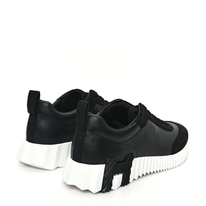 Hermes Goatskin Suede Goatskin Bouncing Sneakers 37 Black 4 of 8