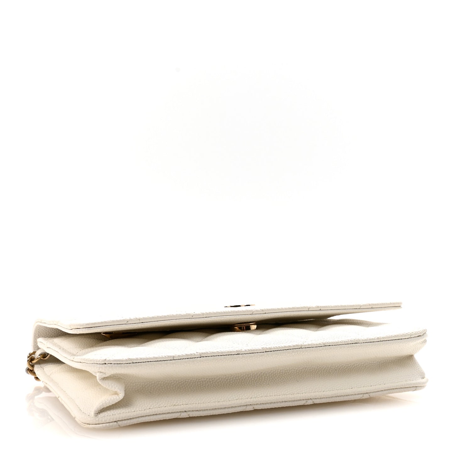 Caviar Quilted Wallet On Chain WOC White