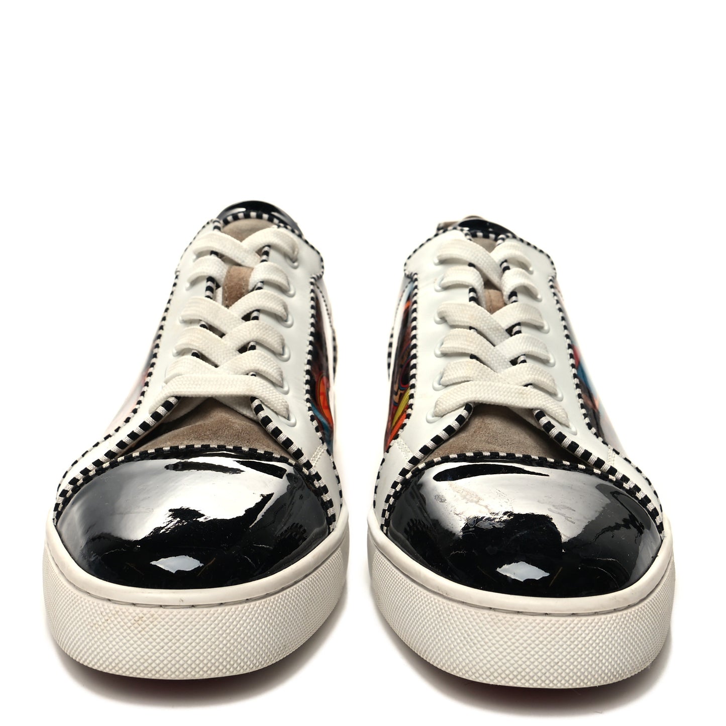 Calfskin Mens Louis Junior Spikes Orlato Flat Sneakers 42 Black Multi