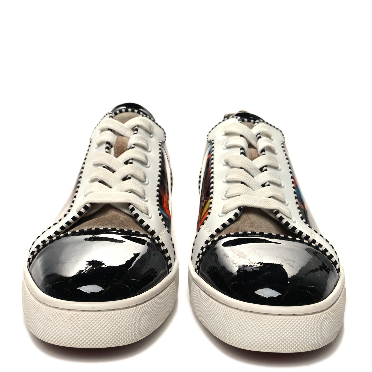 Christian Louboutin Calfskin Mens Louis Junior Spikes Orlato Flat Sneakers 42 Black Multi 2 of 8