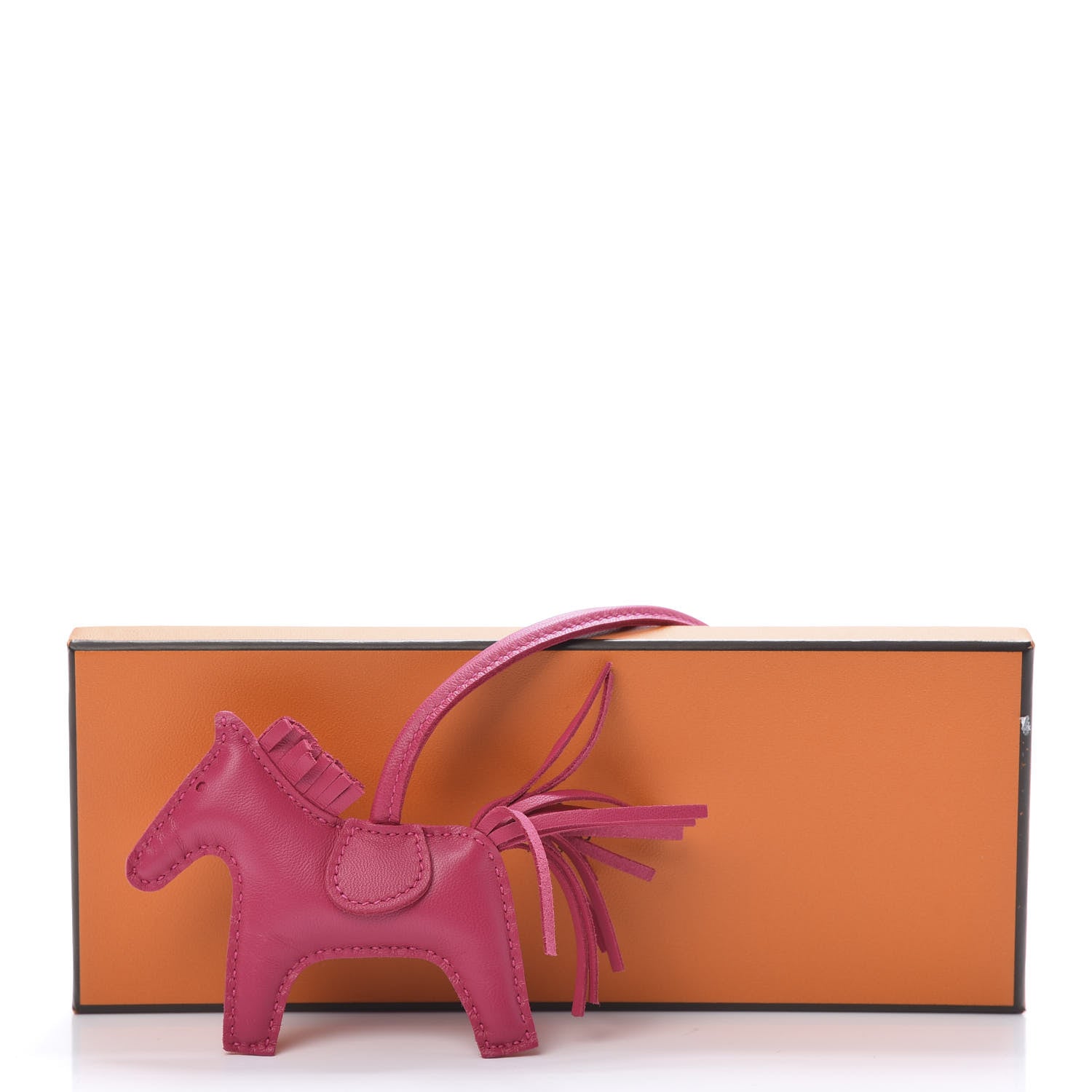 Hermes Milo Lambskin Grigri Rodeo Horse Bag Charm PM Rose Mexico 5 of 5