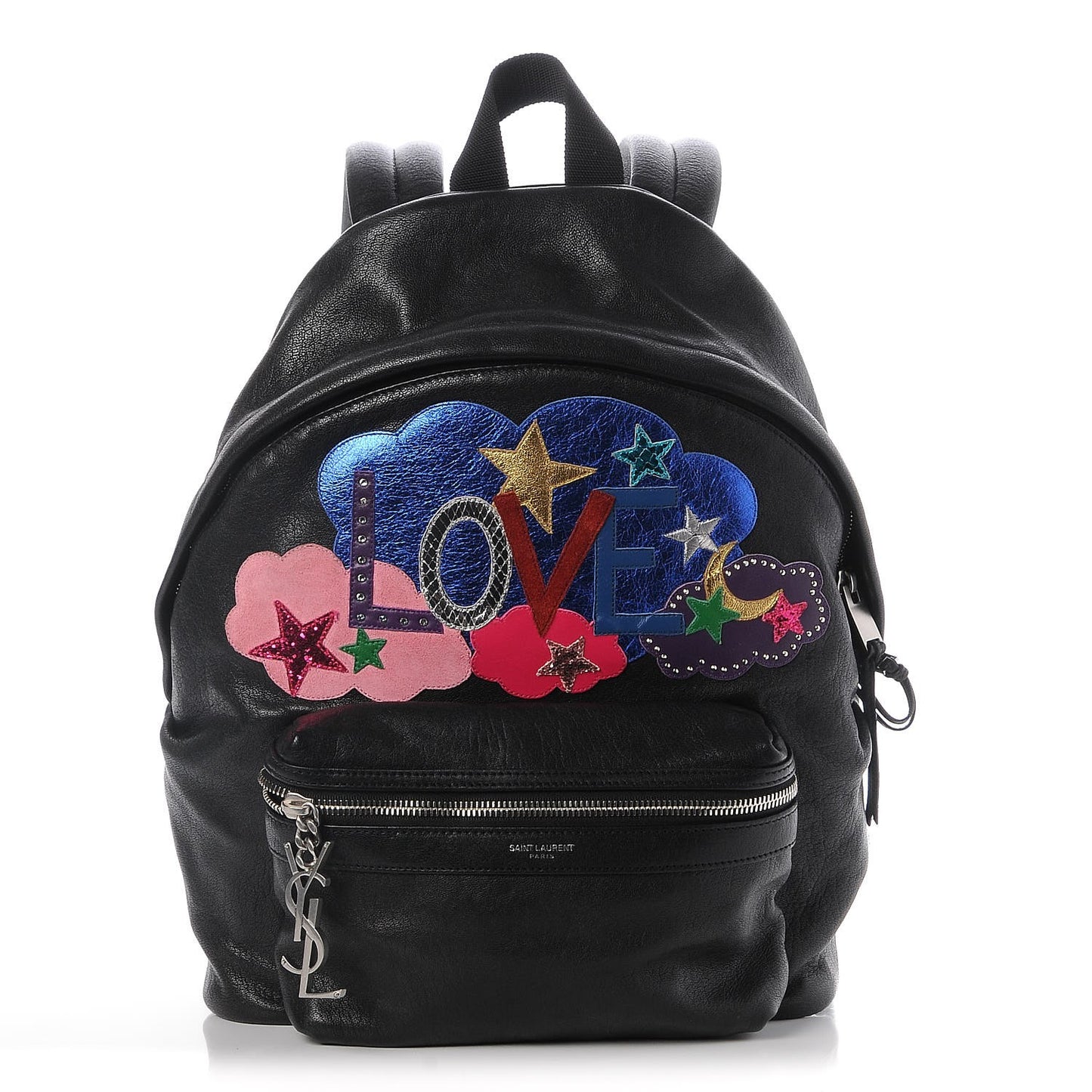 Sheepskin Mini Love Appliqué City Backpack Black