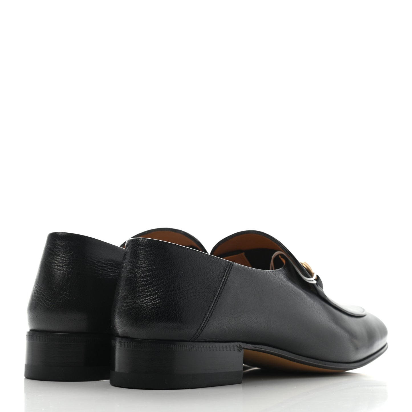 Goatskin Womens Horsebit Mid-Heel Loafers 37.5 Black