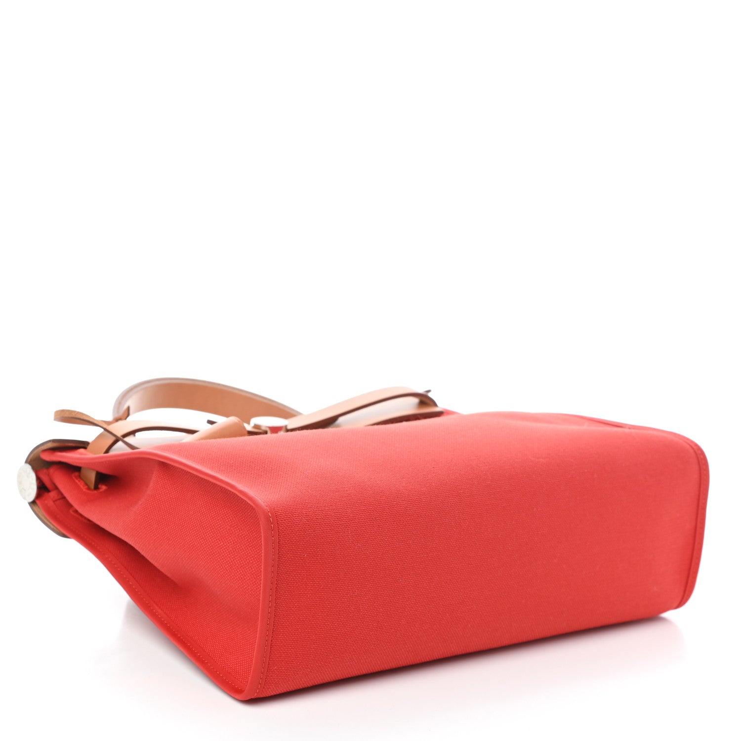 Hermes Vache Hunter Toile Herbag Zip 31 PM Rouge Tomate Natural 4 of 8