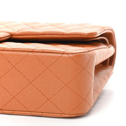 Chanel Caviar Quilted Medium Double Flap Light Brown 8 of 8