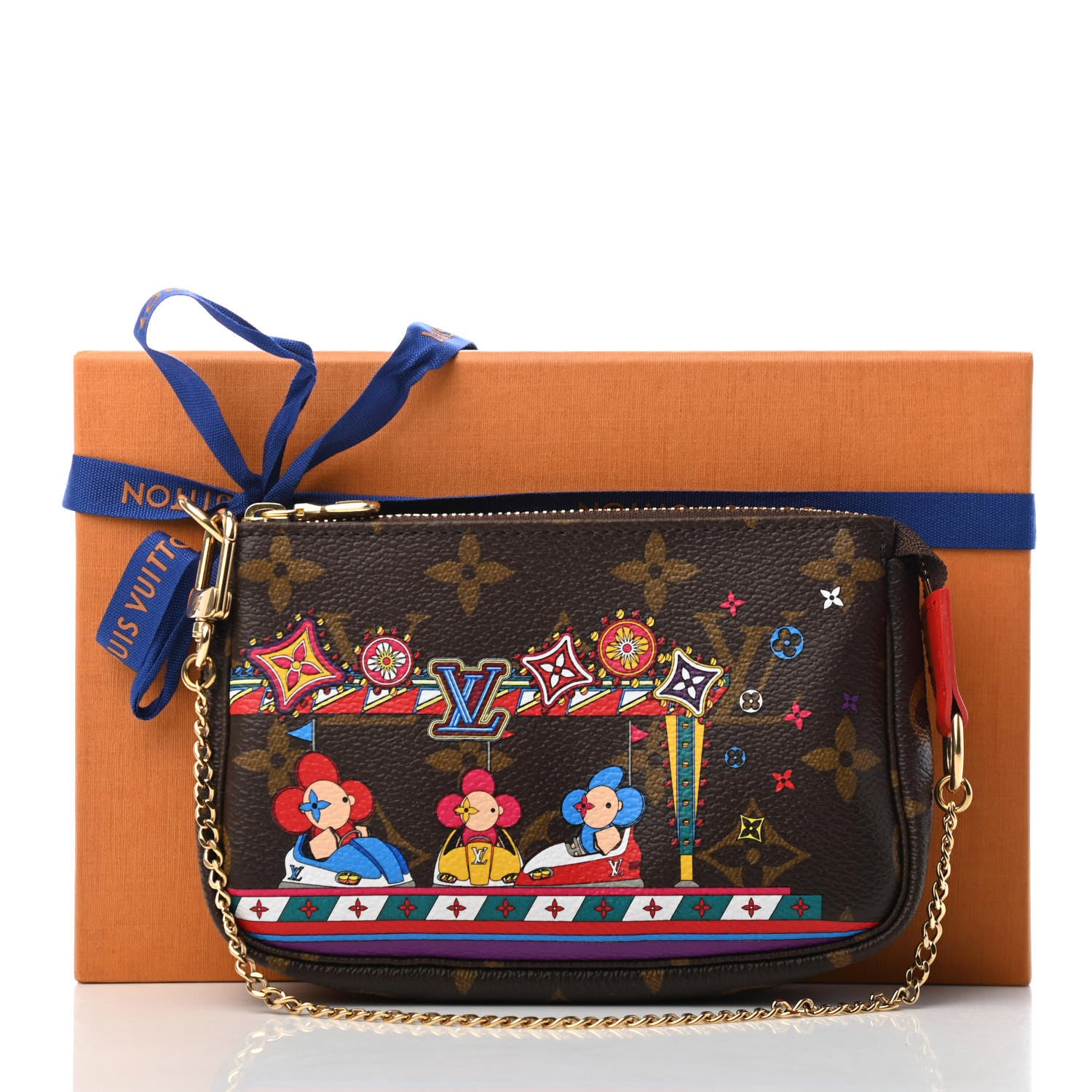 Louis Vuitton Monogram 2020 Christmas Animation Bumper Cars Mini Pochette Accessories Coquelicot 8 of 8