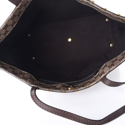 Gucci Crystal Monogram Medium Babouska Shopping Tote Dark Brown 5 of 10