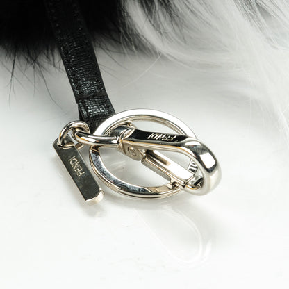 Fendi Vitello Elite Fox Goat Fur Igor Monster Bag Bug Cube Charm Rosso Black White 4 of 5