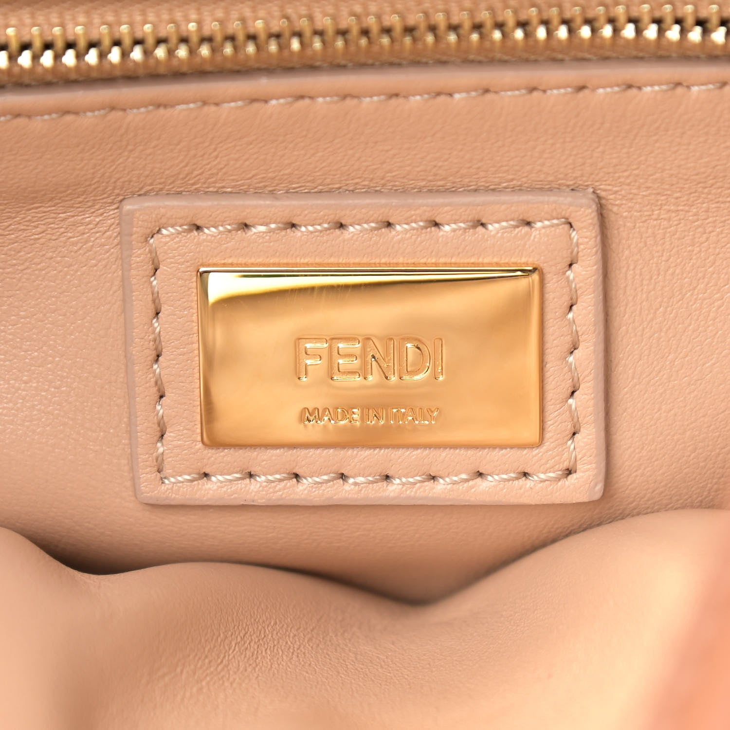 Fendi Nappa Colorblock Mini Peekaboo Iconic Satchel Oliva Vacchetta Powder Pink 8 of 14