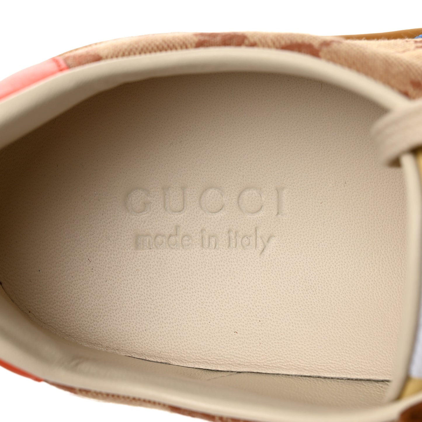 GG Monogram Suede Web Mens G74 Sneakers 11 Beige Ruggine Cuir