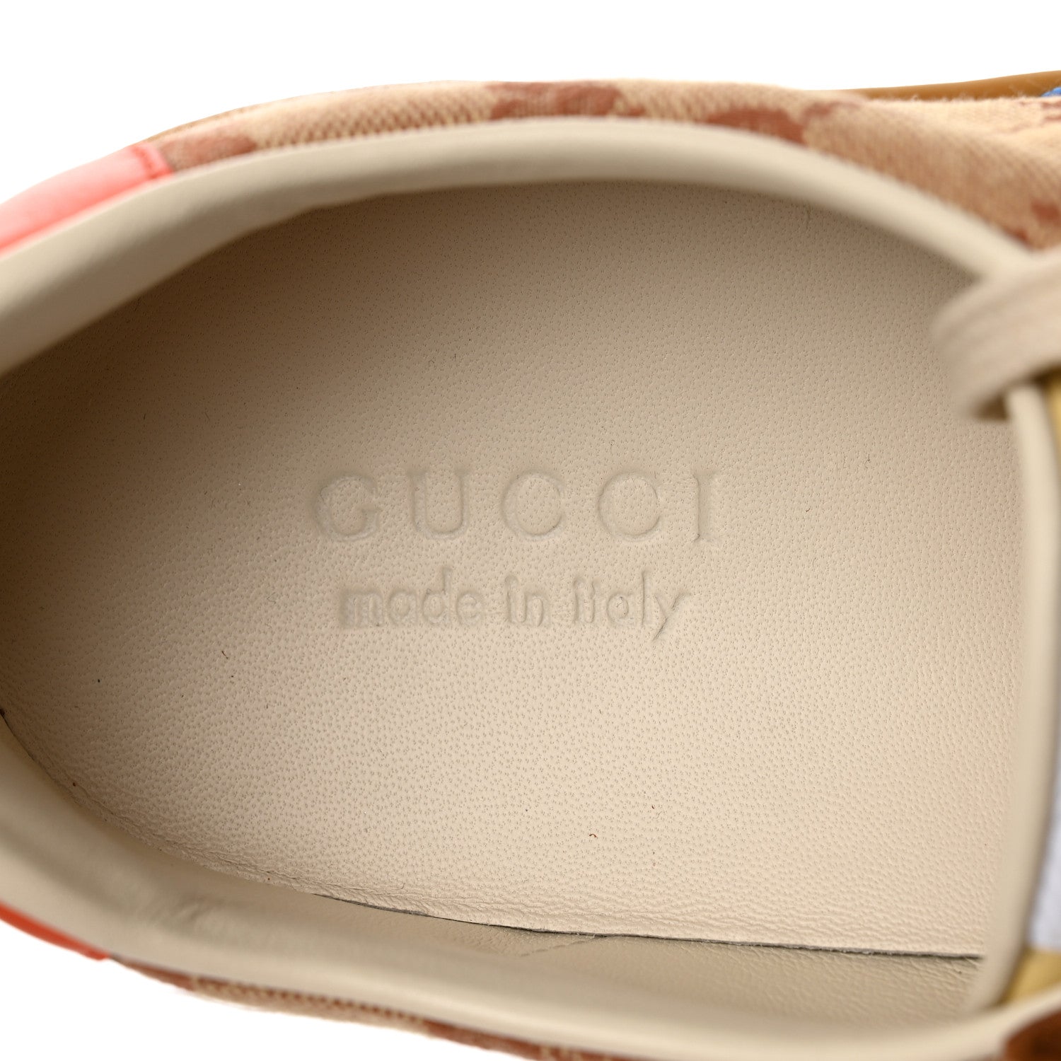 Gucci GG Monogram Suede Web Mens G74 Sneakers 11 Beige Ruggine Cuir 6 of 9