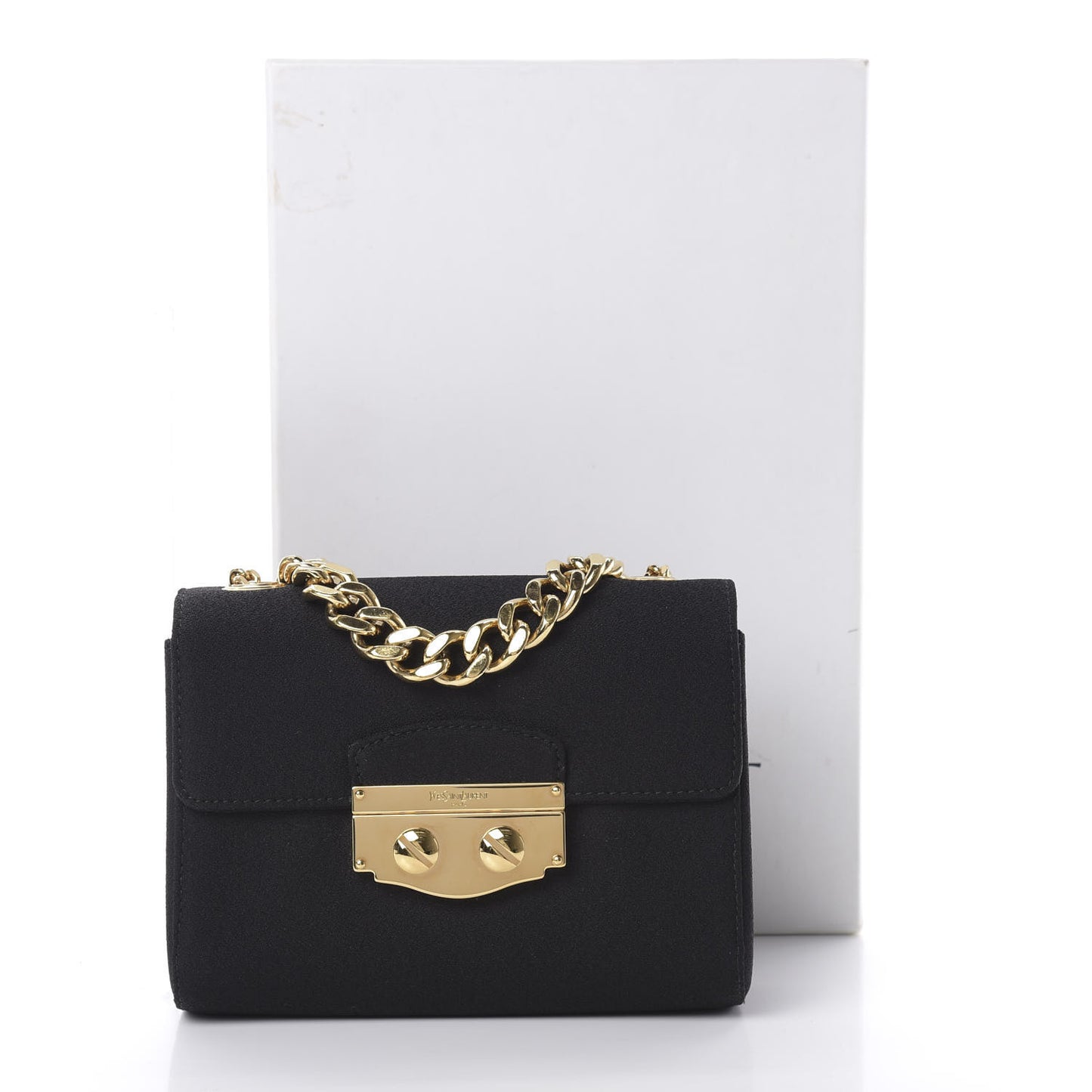 Satin Chain Shoulder Bag Black