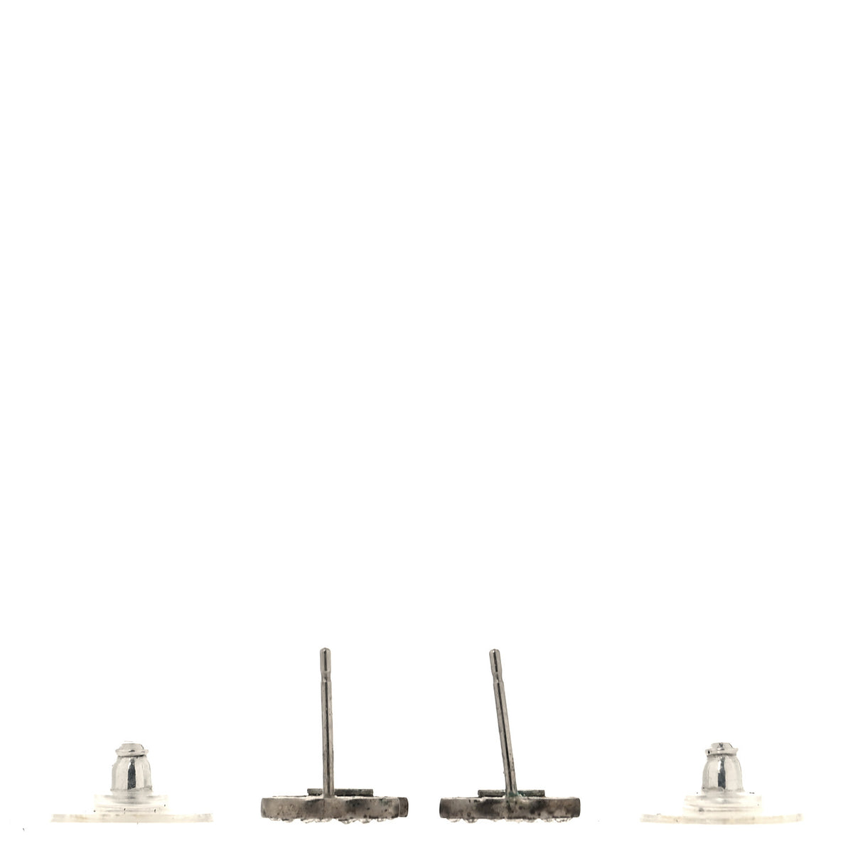 Chanel Crystal CC Earrings Silver 3 of 5