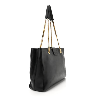 Saint Laurent Soft Calfskin Monogram Cassandre Shopper Black 3 of 11