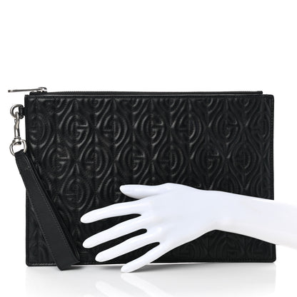 Gucci Calfskin G Rhombus Quilted Documents Holder Black 2 of 7