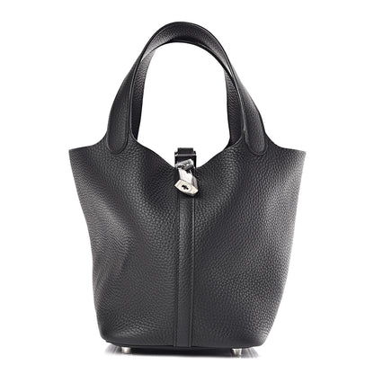 Hermes Taurillon Clemence Picotin Lock 18 PM Black 1 of 10