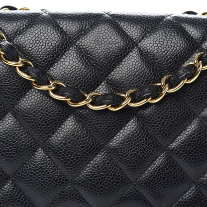 Chanel Caviar Quilted Jumbo Single Flap Black 14 of 15