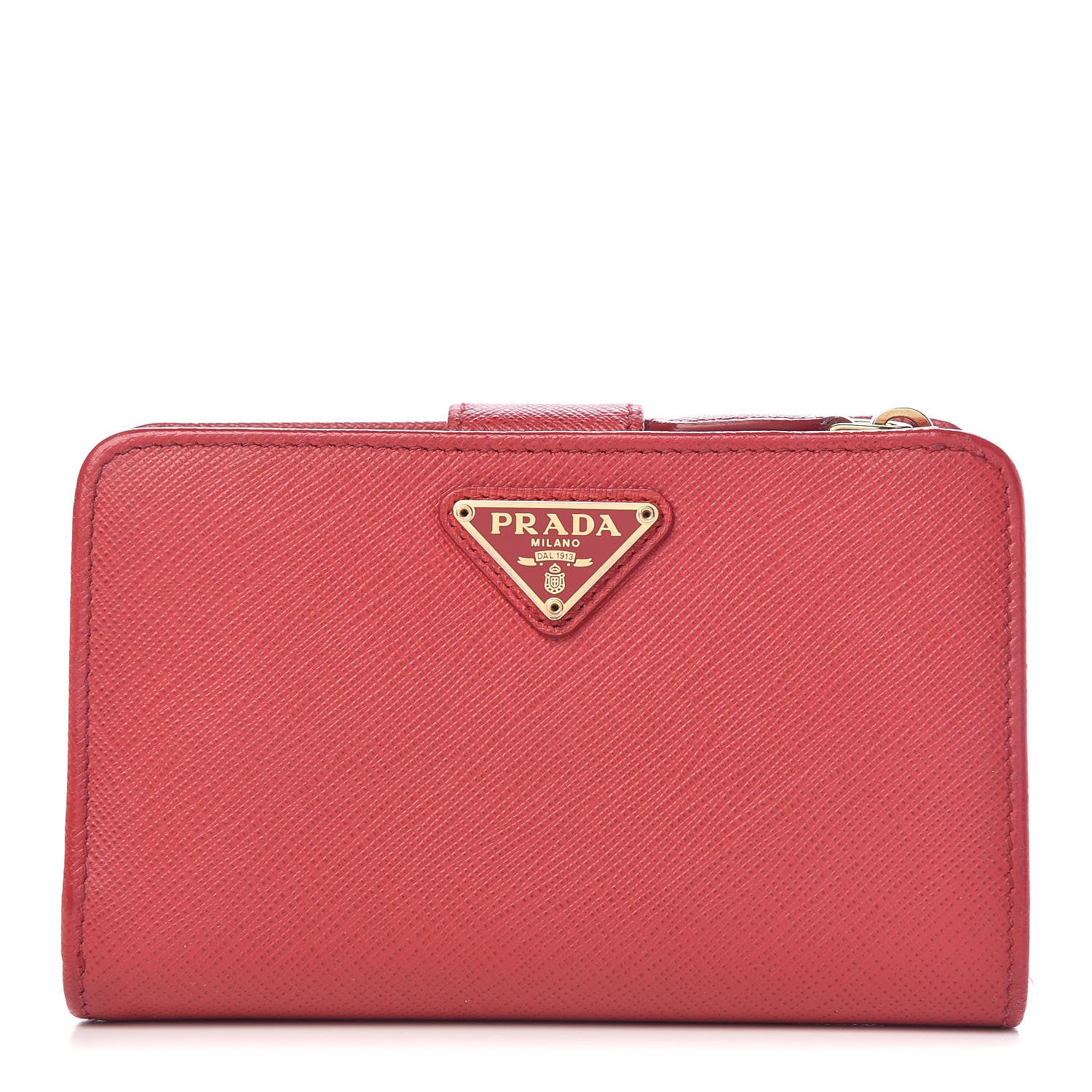 Prada Saffiano Compact Wallet Fuoco 1 of 11