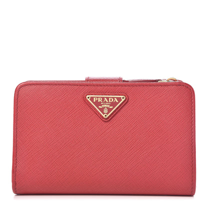 Prada Saffiano Compact Wallet Fuoco 1 of 11