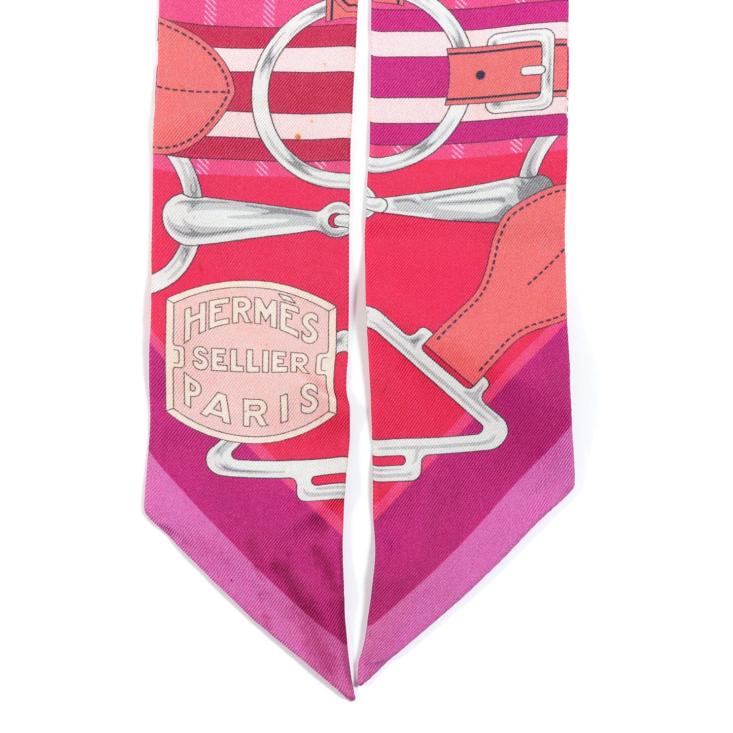 Silk Tatersale Twilly Fuchsia Rouge Vif Corail