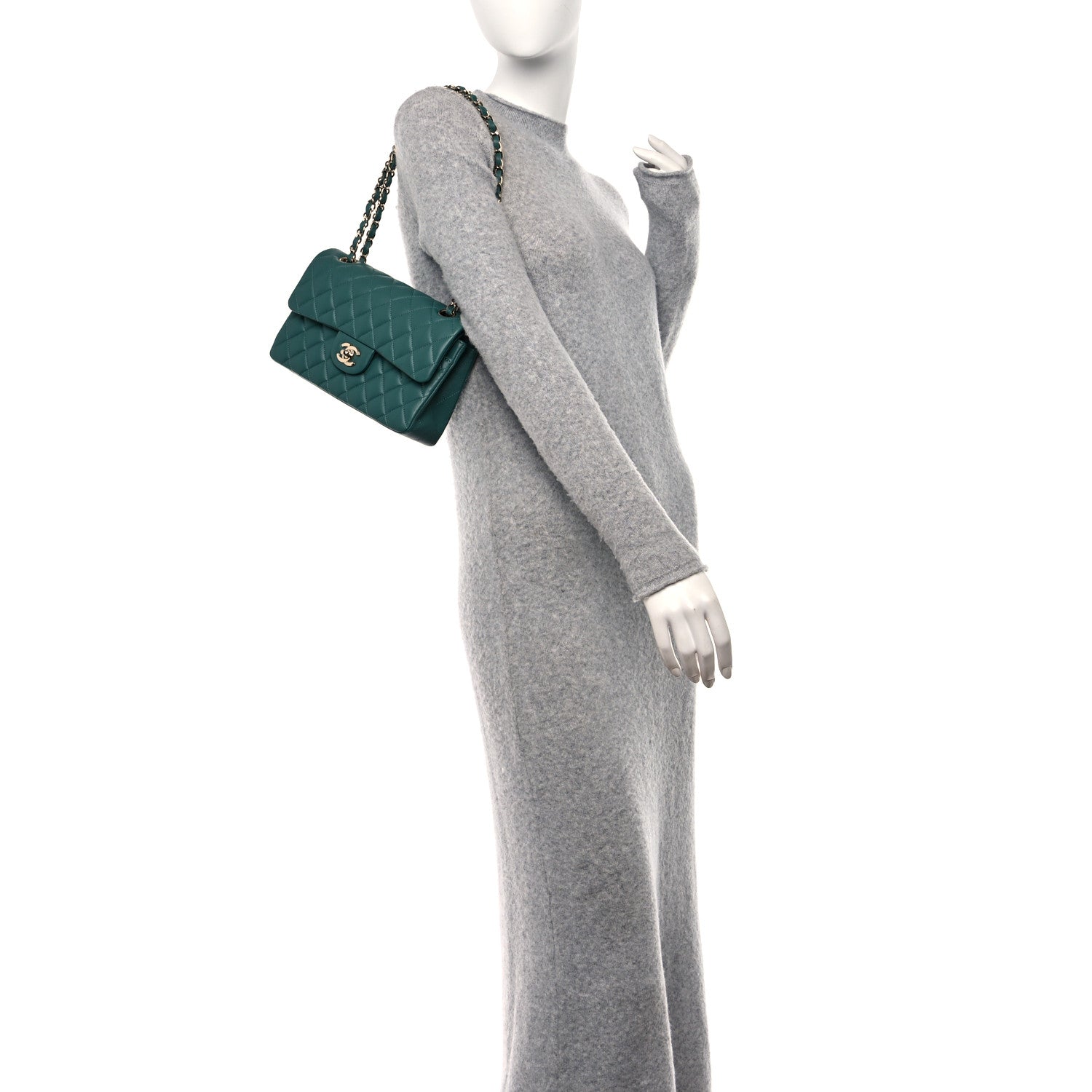 Chanel Lambskin Quilted Small Double Flap Green 2 of 11