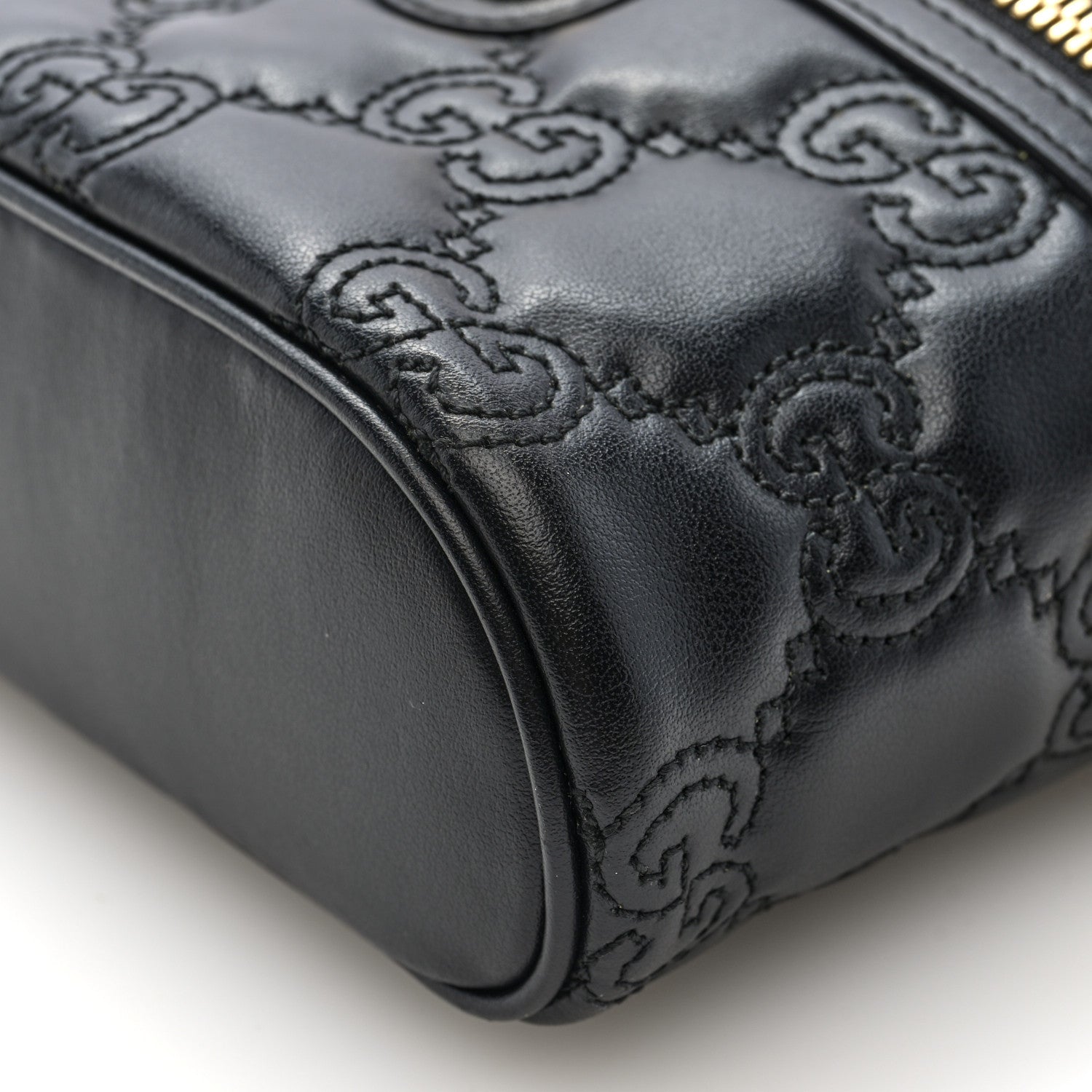 Gucci Calfskin GG Matelasse Mini Top Handle Bag Black 9 of 9