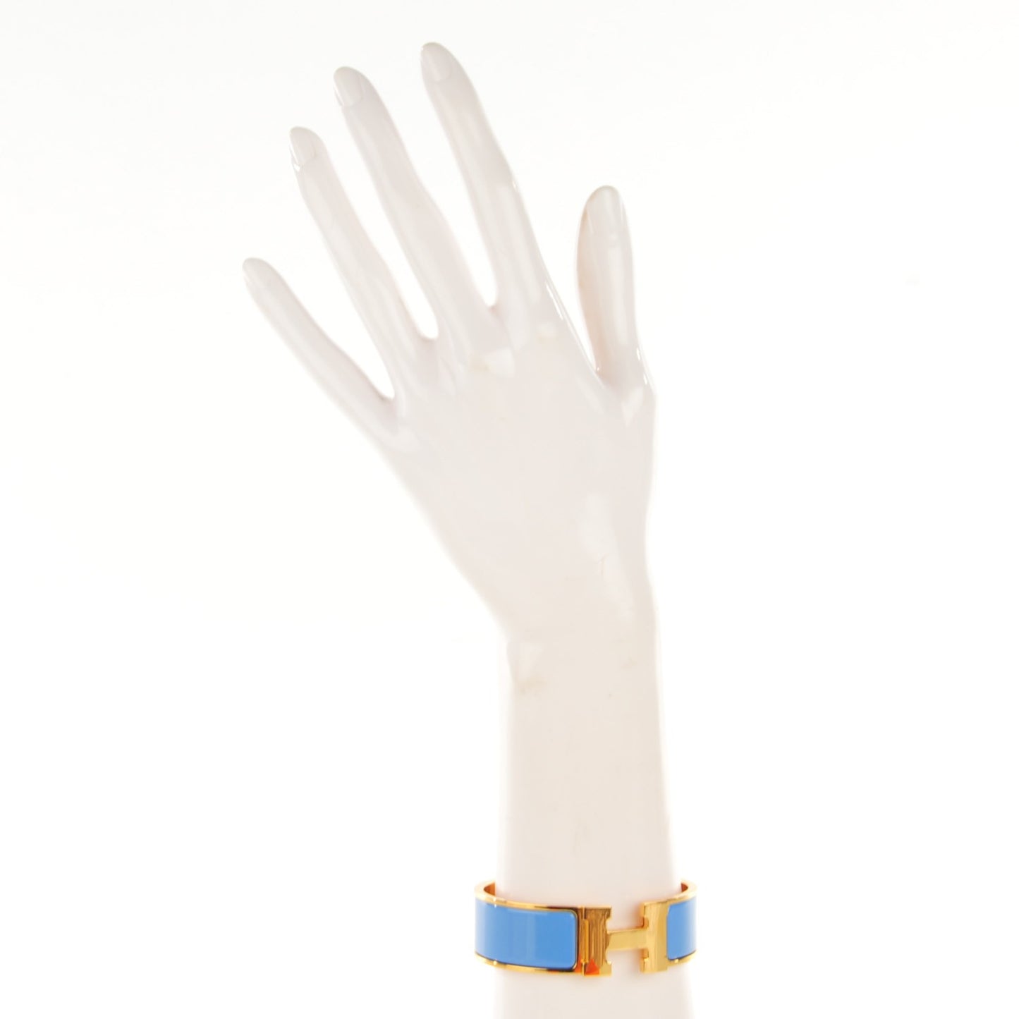 Enamel Wide Clic Clac H Bracelet GM Bleu Transat