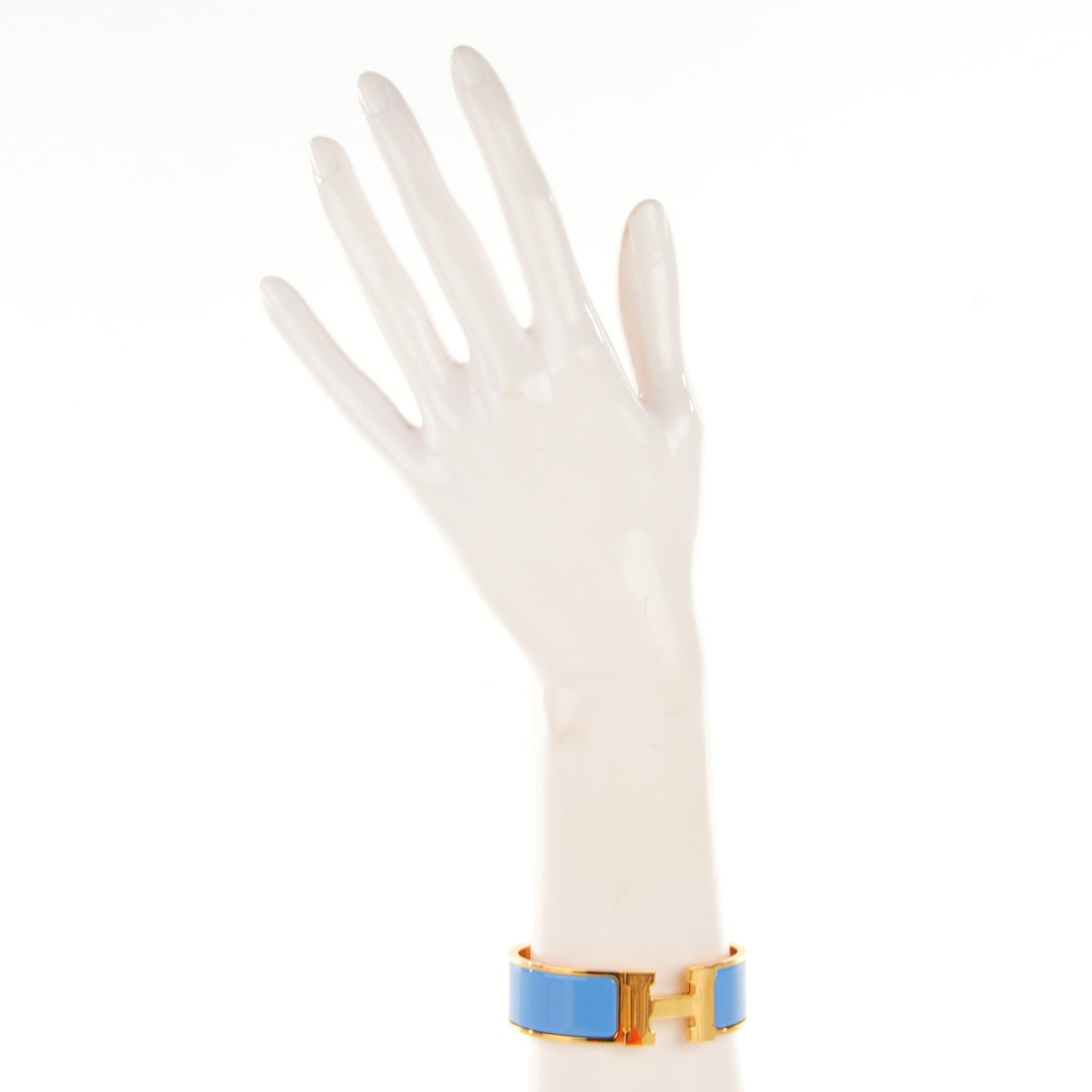 Hermes Enamel Wide Clic Clac H Bracelet GM Bleu Transat 2 of 6