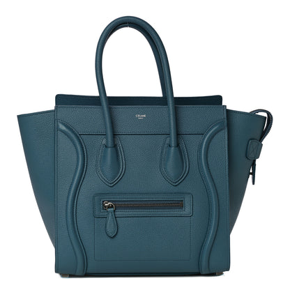 Celine Drummed Calfskin Micro Luggage Celadon 1 of 15