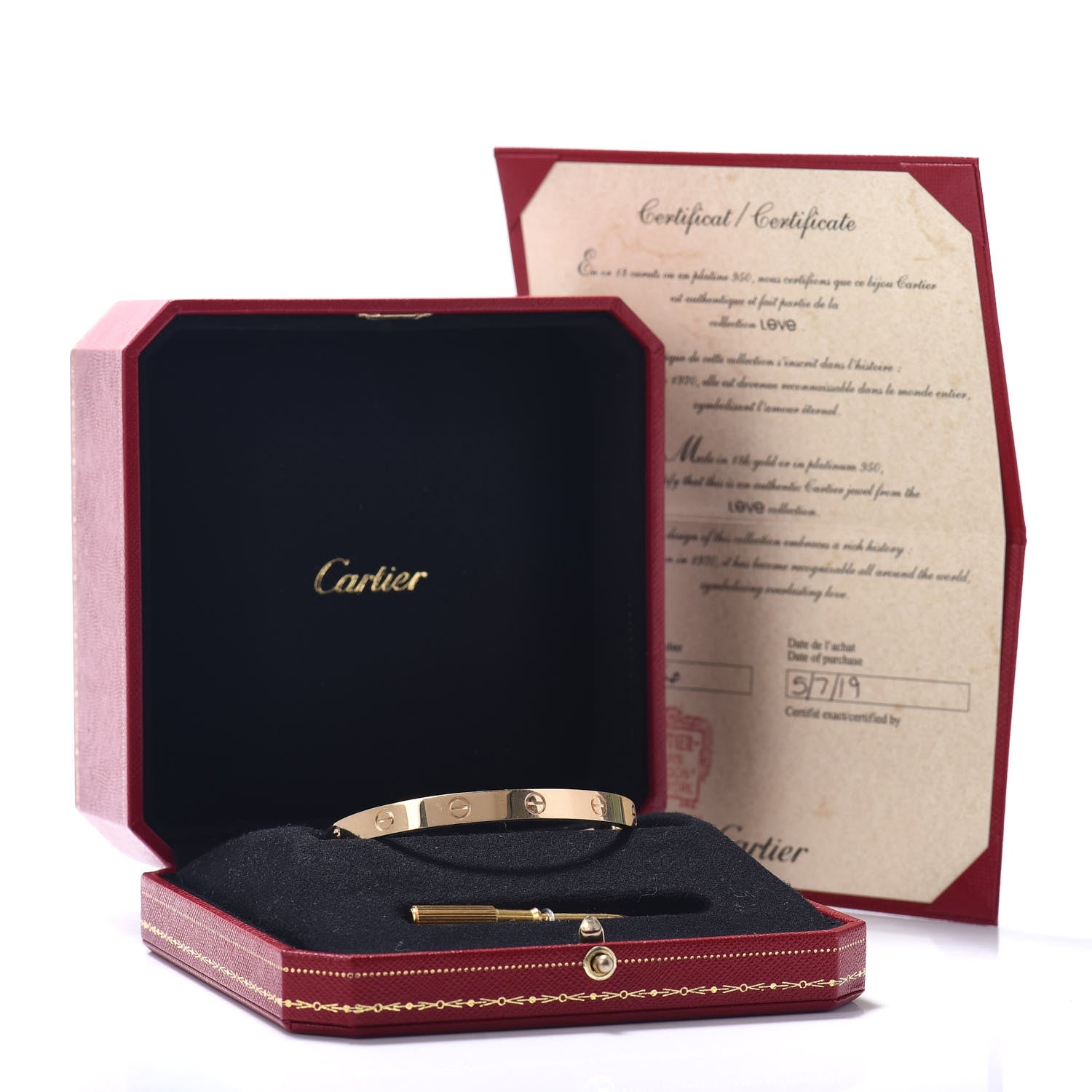 Cartier 18K Yellow Gold LOVE Bracelet 18 5 of 5