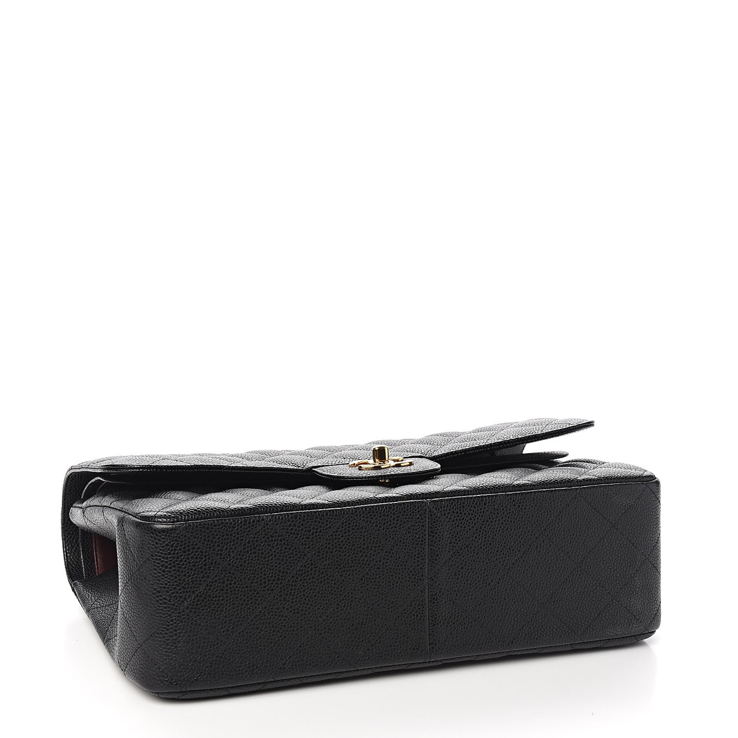 Caviar Quilted Jumbo Double Flap Black