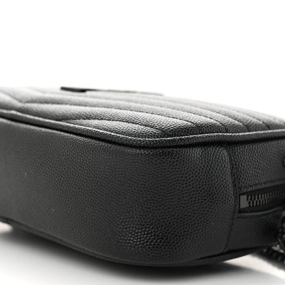 Saint Laurent Grain De Poudre Matelasse Monochrome Monogram Mini Lou Camera Bag Black 10 of 13