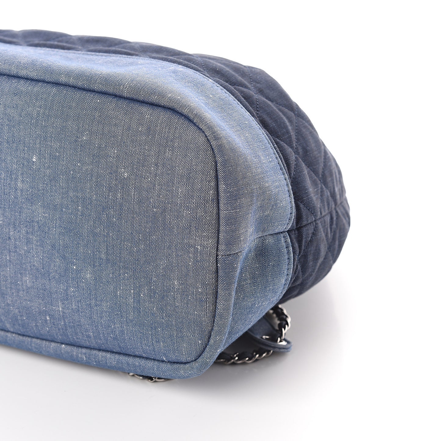 Denim Medallion Quilted Drawstring Bag Blue