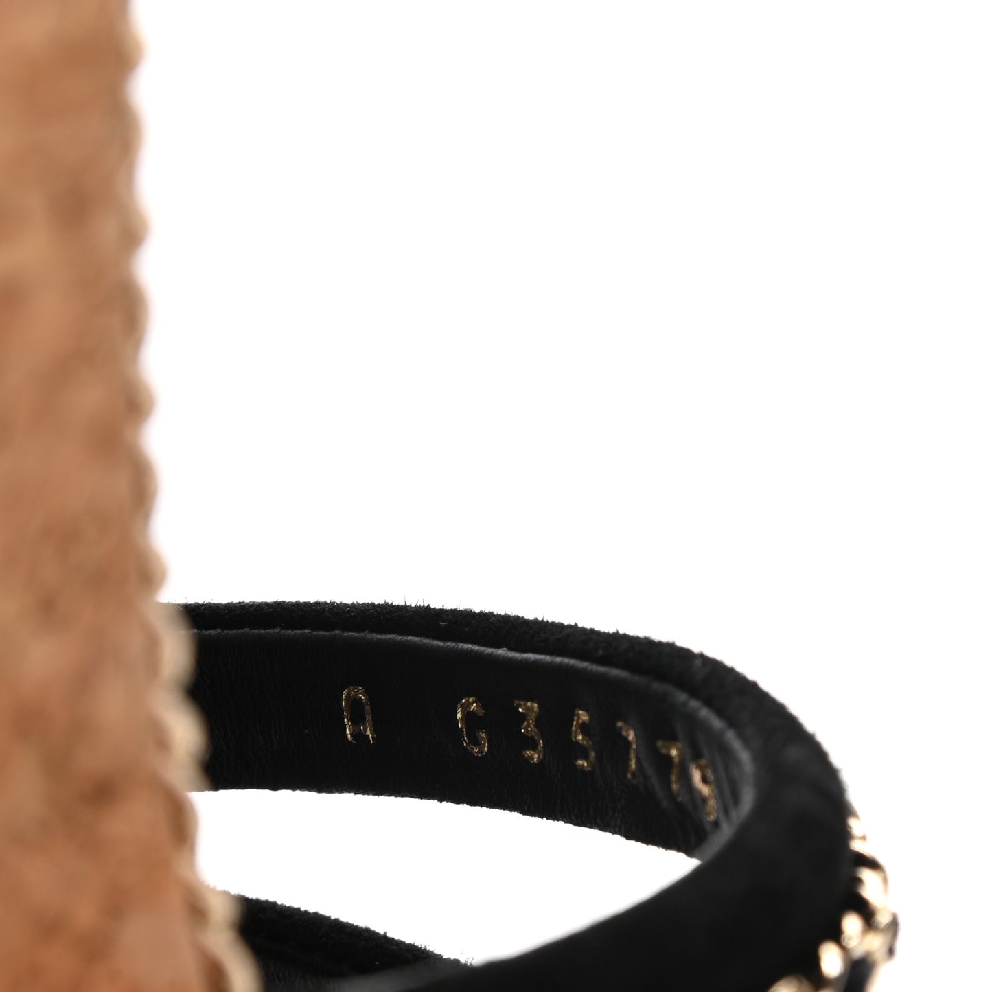 Lambskin Chain Cork Sandals 39.5 Black