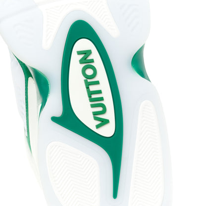 Louis Vuitton Calfskin Mens LV Trainer 2 Sneaker 7.5 White Green 6 of 9