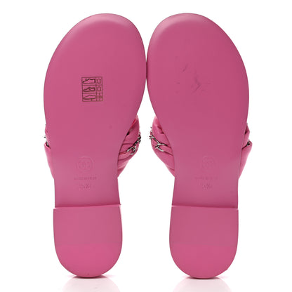 Chanel Lambskin Chain Thong Sandals 35.5 Fuchsia 5 of 9