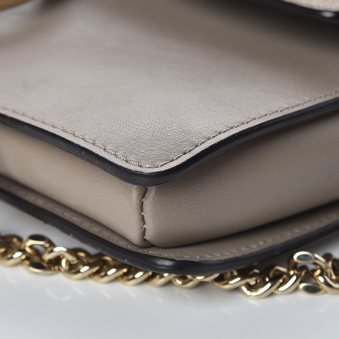 Suede Calfskin Small Faye Shoulder Bag Motty Grey
