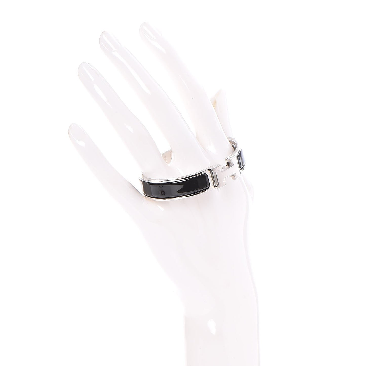 Enamel Narrow Clic Clac H Bracelet PM Black