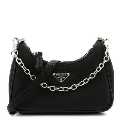 Prada Tessuto Nylon Mini Re-Edition 2000 Shoulder Bag Black 2 of 17
