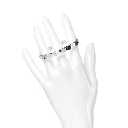 Cartier 18K White Gold 4 Diamond LOVE Bracelet 17 2 of 5