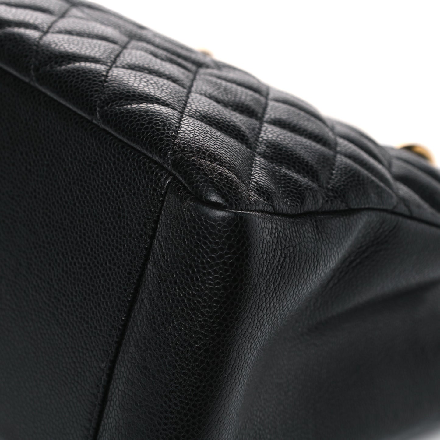 Caviar Quilted Grand Shopping Tote GST Black
