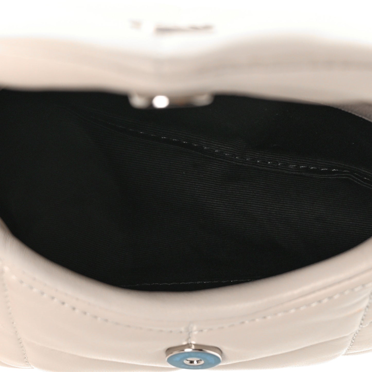 Lambskin Monogram Loulou Puffer Pouch Clutch Crema Soft